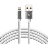 Cablu Date everActive USB Lightning 1m - White, silicone, quick charge, 2,4A - CBS-1IW