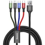 USB Fast 4in1 2xUSB-C / Lightning / Micro 3.5A 1.2m (black)