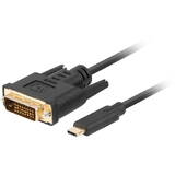 Cablu Date LANBERG CA-CMDV-10CU-0018-BK video adapter 1.8 m USB Type-C DVI-D Black