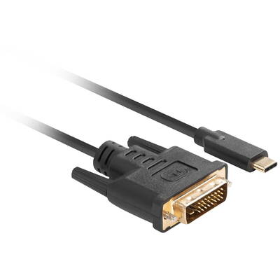 Cablu Date LANBERG CA-CMDV-10CU-0005-BK video adapter 0.5 m USB Type-C DVI-D Black