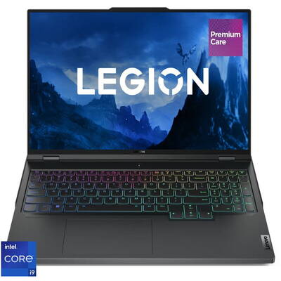 Laptop Lenovo Gaming 16'' Legion Pro 7 16IRX8H, WQXGA IPS 240Hz G-Sync, Procesor Intel Core i9-13900HX (36M Cache, up to 5.40 GHz), 32GB DDR5, 1TB SSD, GeForce RTX 4090 16GB, No OS, Onyx Grey, 3Yr Onsite Premium Care
