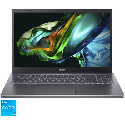Laptop Acer 15.6'' Aspire 5 A515-58M, FHD IPS, Procesor Intel Core i3-1315U (10M Cache, up to 4.50 GHz, with IPU), 8GB DDR5, 256GB SSD, GMA UHD, No OS, Iron