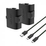 Baterii pentru controlere Xbox Series / Xbox One negre (2x1100mAh) + cablu de 3 metri
