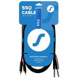 Cablu SSQ RCAJM3 SS-1429 2x RCA - 2x Jack Mono 6,3 mm 3 m Black