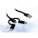 Inter-Tech Cablu de date USB 2.0- micro-USB/USB Type-C/Lightning