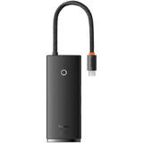 Hub USB Baseus 6w1 Lite Series USB-C to 2x USB 3.0 + USB-C PD + HDMI + SD/TF (black)