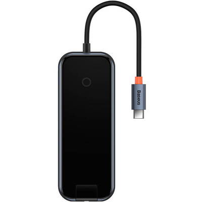 Hub USB Baseus 5in1 AcmeJoy series USB-C to 2xUSB 3.0 + USB 2.0 + USB-C PD + RJ45 (dark grey)