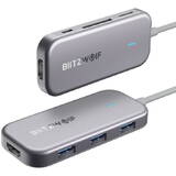 Docking Station BlitzWolf 7v1 BW-TH5 USB-C la 3xUSB 3.0, HDMI, USB-C PD, SD, microSD