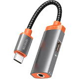 Adaptor Mcdodo USB-C to Mini jack 3.5m + USB-C CA-0500, PD 60W Negru