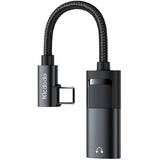 USB-C to AUX mini jack 3.5mm + USB-C, CA-1880 Negru