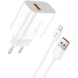 Incarcator GSM Foneng Fast Charge 1x USB QC3.0 EU46 + USB Lightning cable