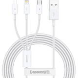 Cablu de Date Baseus  USB 3v1 Superior Series, USB cu micro USB / USB-C / Lightning, 3,5 A, 1,2 m (Alb)
