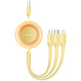 Cablu de Date Baseus Bright Mirror 2, USB 3-in-1 for micro USB / USB-C / Lightning 3.5A 1.1m Galben
