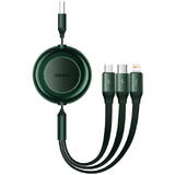 Cablu de Date Baseus Bright Mirror 2, USB 3-in-1 for micro USB / USB-C / Lightning 3.5A 1.1m (Verde)