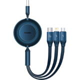Cablu de Date Baseus Bright Mirror 3, USB 3-in-1 for micro USB / USB-C / Lightning 66W / 2A 1.1m Albastru