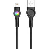 Cablu de Date Foneng X59 USB to Lightning , LED, 3A, 1m Negru