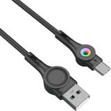X59 USB to USB-C , LED, 3A, 1m Negru