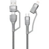 Cablu de Date Dudao USB L20xs 4in1 USB-C / Lightning / USB-A 2.4A, 1m (Gri)