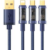 Cablu de Date Joyroom 3w1 3.5A 1.2m S-1T3015A5 Albastru