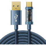 Cablu de Date Joyroom to USB-A / Surpass / Type-C / 3A / 1.2m S-UC027A12 Albastru
