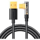 Cablu de Date Joyroom Angle to USB-A / Type-C / 3A / 1.2m S-UC027A6 Negru