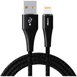 Cablu de Date Vipfan USB to Lightning A01, 3A, 1.2m, braided Negru.