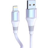 Cablu de Date Vipfan USB to Lightning Colorful X08, 3A, 1.2m (Alb)