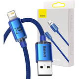 Cablu Date Baseus Crystal Shine USB to Lightning, 2.4A, 2m (blue)
