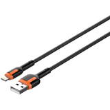Cablu de Date LDNIO LS531, USB - Lightning 1m (Gri-Portocaliu)