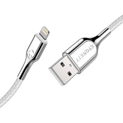 Cablu de Date CYGNETT Lightning to USB ArmouRosu 2.4A 12W 0,1m (Alb)