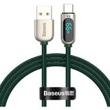 Cablu de Date Baseus Display USB to Type-C, 66W, 1m (Verde)