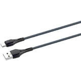 Cablu de Date LDNIO LS522  USB - USB-C 2m (Gri-Albastru)