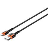 Cablu de Date LDNIO LS531, 1m  USB - USB-C (Gri-Portocaliu)
