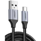 Cablu de Date UGREEN Nickel-plated USB-C QC3.0 2m with aluminium plug Negru