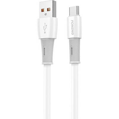 Cablu de Date Foneng USB to USB-C, x86 3A, 1.2m (Alb)