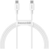 Cablu de Date Baseus Superior Series USB-C to USB-C, 100W, 1m (Alb)