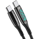 Cablu de Date BlitzWolf USB-C to USB-C BW-TC23, with display, 100W, 1.8m Negru