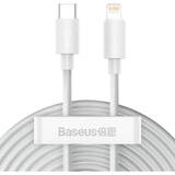 Cablu de Date Baseus Simple Wistom Data Kit USB-C to Lightning PD 20W (2PCS/Set) 1.5m Alb