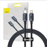 Cablu de Date Baseus Crystal USB-C to Lightning, 20W, PD, 1.2m Negru