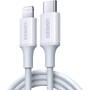 Cablu de Date UGREEN USB-C to Lightning Charging UVerde, PD 3A, 0.5m (Alb)