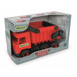 Masinuta Wader Middle Truck Tip- lorry red in box 38 cm