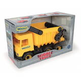 Masinuta Wader Middle Truck Tip- lorry yellow 38 cm in box