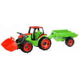Masinuta cu Telecomanda Lena Tractor with shovel and trailer red-green