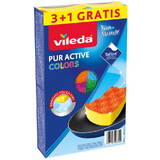 VILEDA Burete de vase Pur Active Colors - 4 buc