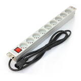 The PDU 19 "rack, 9 slots Type E, C14 connector cable, 2m, aluminum switch