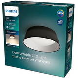 Plafoniera LED Dawn CL258, 14W, 1100 lm, lumina calda (3000K), IP20, 34cm, Metal/Plastic, Negru