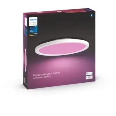 Philips Plafoniera inteligenta LED RGB Hue Surimu, Bluetooth, 40W, 2850 lm, lumina alba si color (2000-6500K), IP20, 39.5cm, Aluminiu, Alb