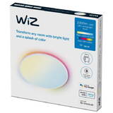 WIZ Plafoniera LED RGB Rune, Wi-Fi, Bluetooth, control vocal, 21W, 2100 lm, lumina alba si color (2700-6500K), IP20, 40cm, Metal/Plastic, Alb