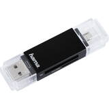 Card Reader HAMA USB 2.0 OTG Basic  SD/microSD black