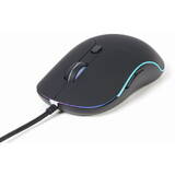 MUS-UL-02 Illuminated large size wired mouse, USB, 2400DPI, black